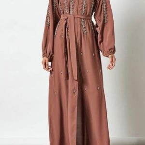 Emproidered front open Abaya